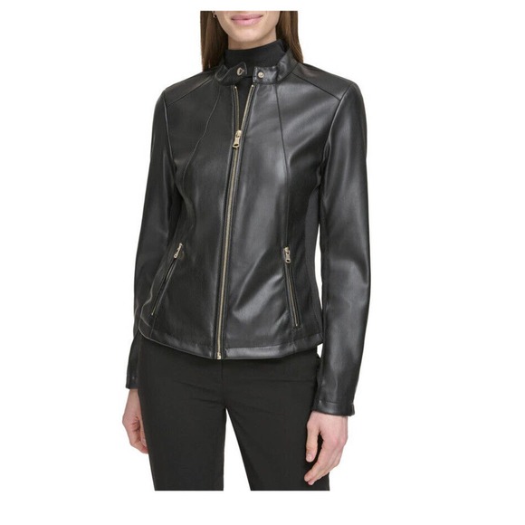 Calvin Klein Jackets & Blazers - NWOT Calvin Klein Faux Leather Moto Jacket Size XSmall